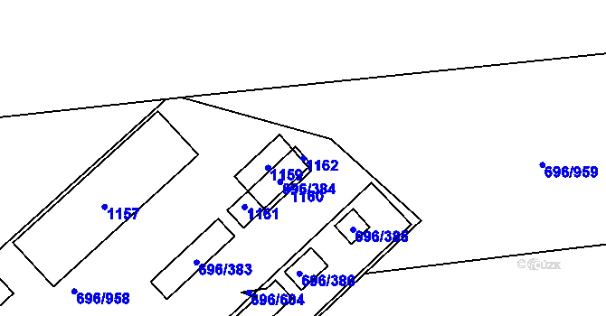 Parcela st. 1162 v KÚ Klokoty, Katastrální mapa