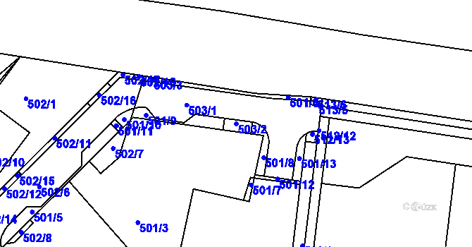 Parcela st. 503/2 v KÚ Klokoty, Katastrální mapa