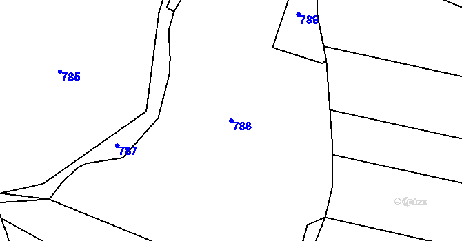 Parcela st. 788 v KÚ Klopina, Katastrální mapa
