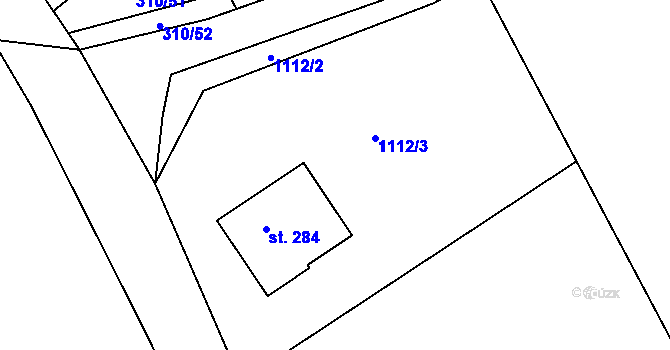 Parcela st. 1112/3 v KÚ Klopina, Katastrální mapa