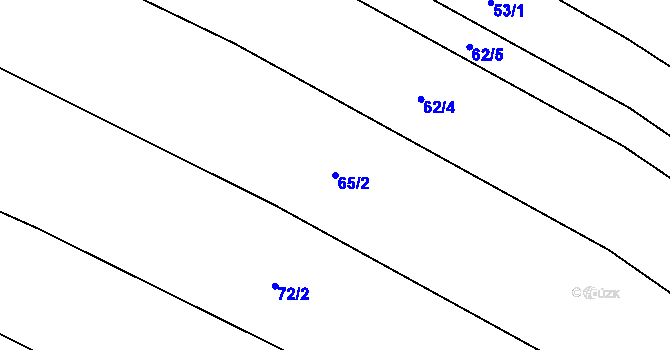 Parcela st. 65/2 v KÚ Veleboř, Katastrální mapa