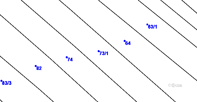 Parcela st. 73/1 v KÚ Veleboř, Katastrální mapa