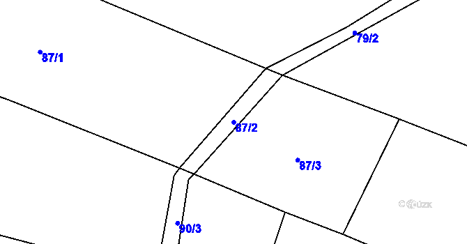 Parcela st. 87/2 v KÚ Veleboř, Katastrální mapa