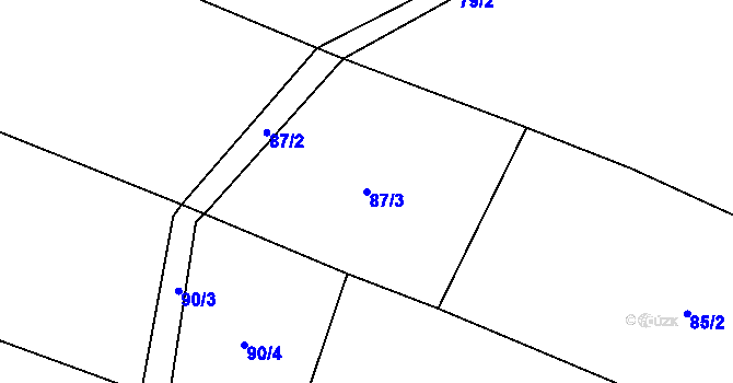 Parcela st. 87/3 v KÚ Veleboř, Katastrální mapa