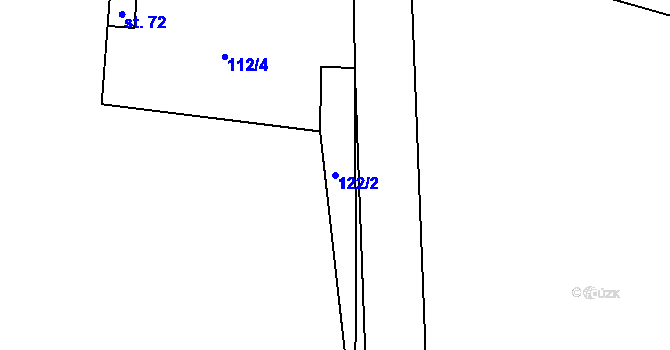 Parcela st. 122/2 v KÚ Veleboř, Katastrální mapa