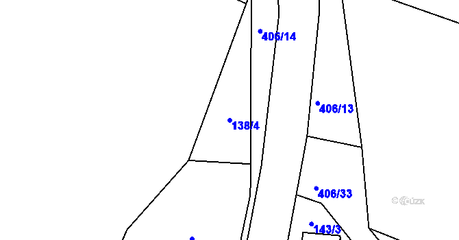 Parcela st. 138/4 v KÚ Veleboř, Katastrální mapa