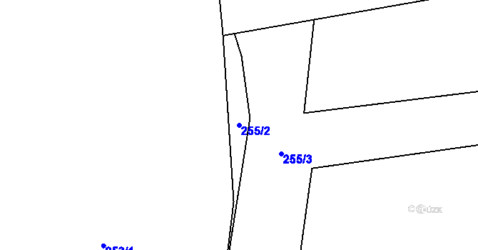 Parcela st. 255/2 v KÚ Veleboř, Katastrální mapa