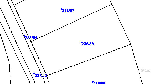 Parcela st. 238/58 v KÚ Veleboř, Katastrální mapa