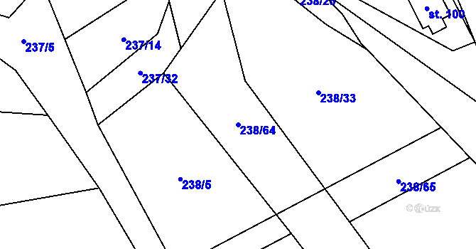 Parcela st. 238/64 v KÚ Veleboř, Katastrální mapa