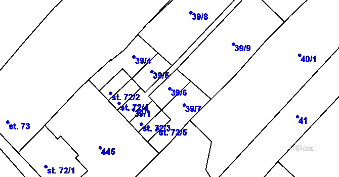 Parcela st. 39/6 v KÚ Klopotovice, Katastrální mapa