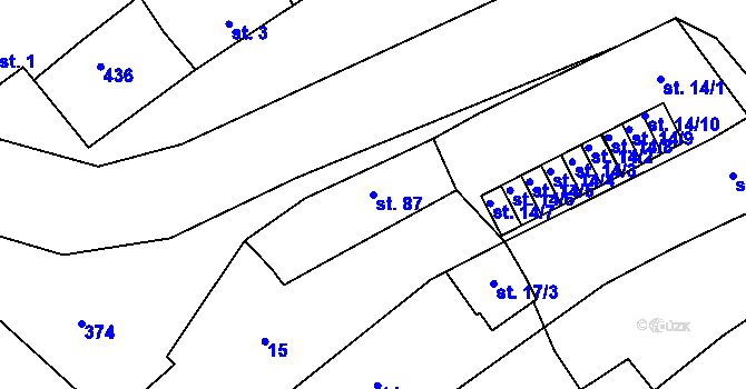 Parcela st. 87 v KÚ Klopotovice, Katastrální mapa