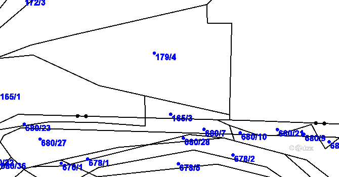 Parcela st. 179/13 v KÚ Velmovice, Katastrální mapa