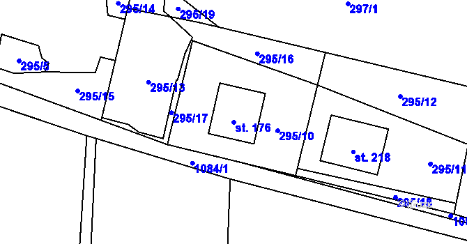 Parcela st. 176 v KÚ Klučenice, Katastrální mapa