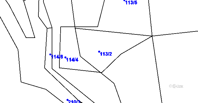 Parcela st. 113/2 v KÚ Klučenice, Katastrální mapa