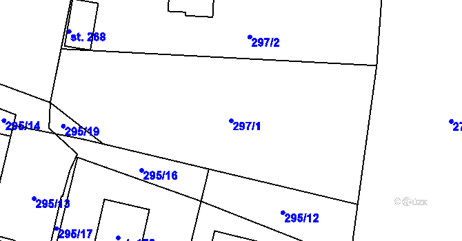 Parcela st. 297/1 v KÚ Klučenice, Katastrální mapa