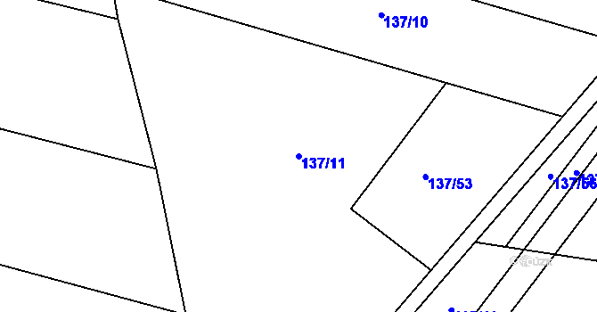 Parcela st. 137/11 v KÚ Klučenice, Katastrální mapa