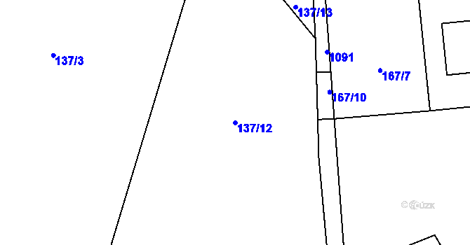 Parcela st. 137/12 v KÚ Klučenice, Katastrální mapa
