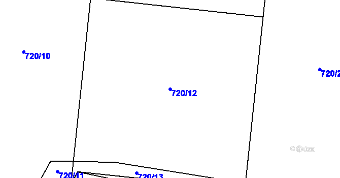 Parcela st. 720/12 v KÚ Klučenice, Katastrální mapa