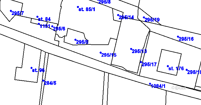 Parcela st. 295/15 v KÚ Klučenice, Katastrální mapa