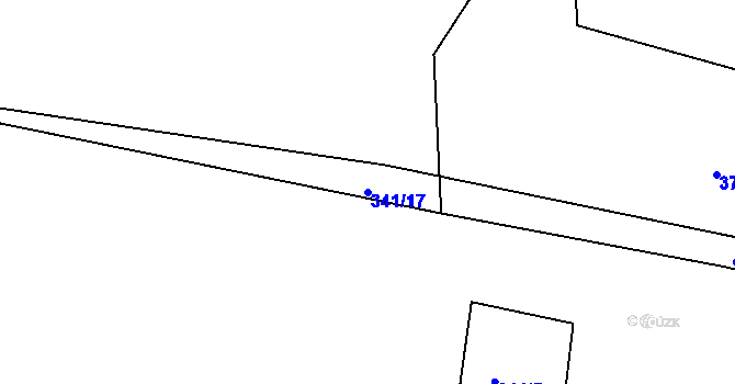 Parcela st. 341/17 v KÚ Klučenice, Katastrální mapa