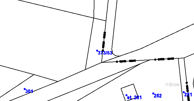 Parcela st. 373/53 v KÚ Klučenice, Katastrální mapa