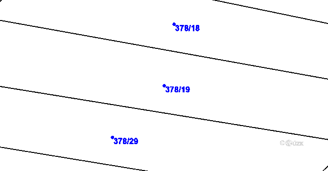 Parcela st. 378/19 v KÚ Klučenice, Katastrální mapa