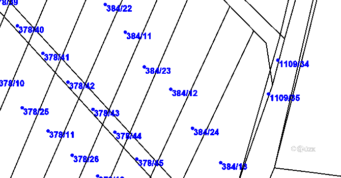 Parcela st. 384/12 v KÚ Klučenice, Katastrální mapa