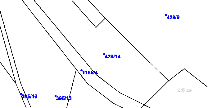 Parcela st. 429/14 v KÚ Klučenice, Katastrální mapa