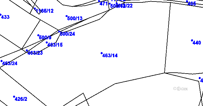 Parcela st. 463/14 v KÚ Klučenice, Katastrální mapa