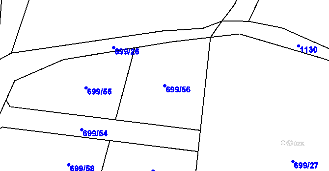 Parcela st. 699/56 v KÚ Klučenice, Katastrální mapa