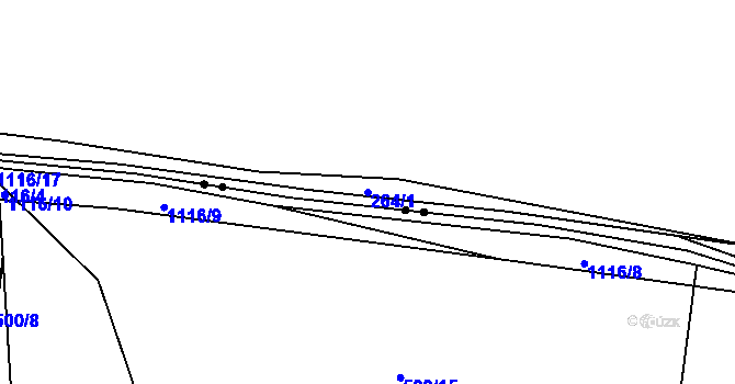 Parcela st. 264/1 v KÚ Planá u Klučenic, Katastrální mapa