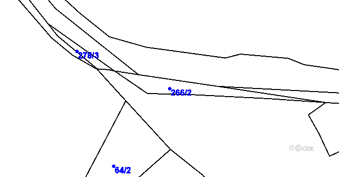Parcela st. 266/2 v KÚ Planá u Klučenic, Katastrální mapa