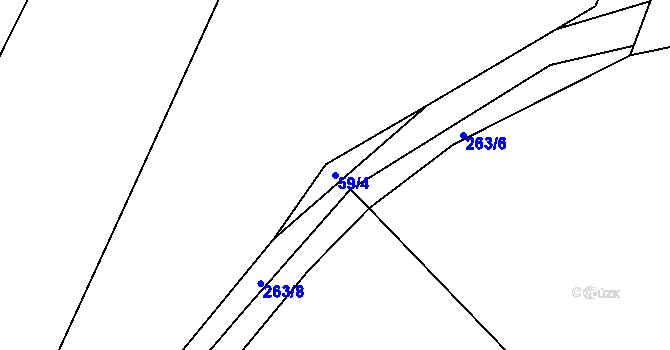 Parcela st. 59/4 v KÚ Planá u Klučenic, Katastrální mapa