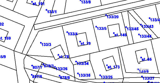 Parcela st. 79 v KÚ Voltýřov, Katastrální mapa