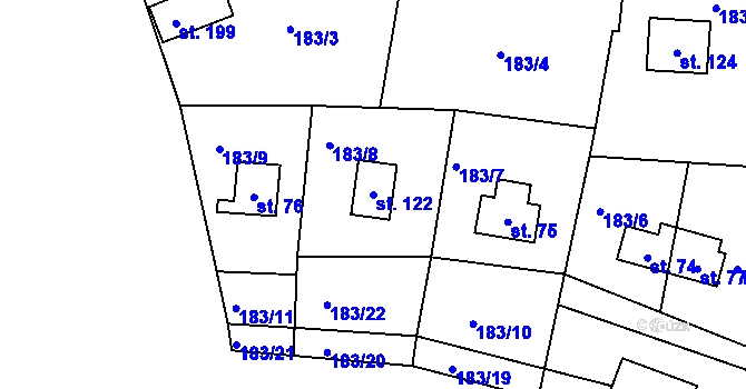 Parcela st. 122 v KÚ Voltýřov, Katastrální mapa