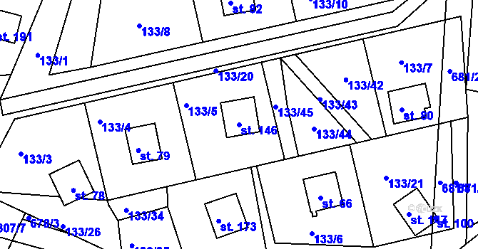 Parcela st. 146 v KÚ Voltýřov, Katastrální mapa