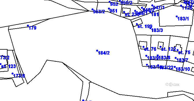 Parcela st. 184/2 v KÚ Voltýřov, Katastrální mapa