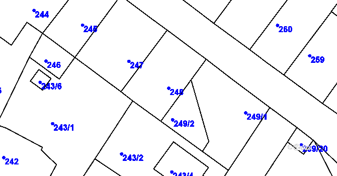 Parcela st. 248 v KÚ Klučov u Českého Brodu, Katastrální mapa