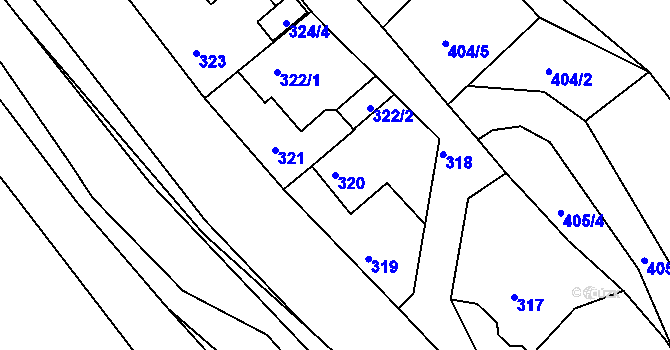 Parcela st. 320 v KÚ Klučov u Českého Brodu, Katastrální mapa