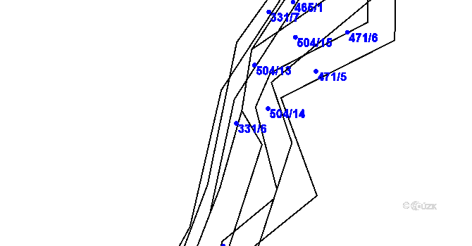 Parcela st. 331/6 v KÚ Klučov u Českého Brodu, Katastrální mapa