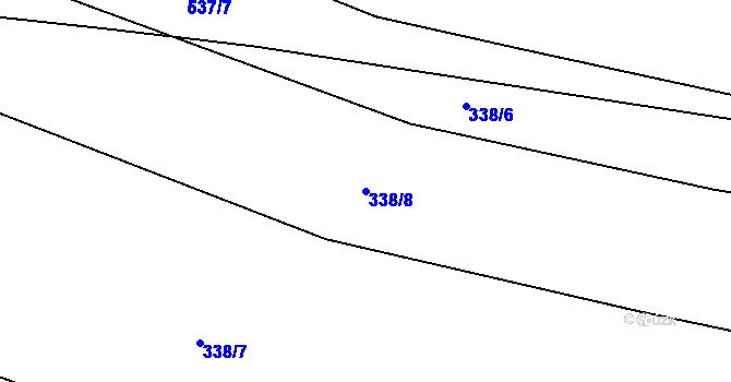 Parcela st. 338/8 v KÚ Klučov u Českého Brodu, Katastrální mapa