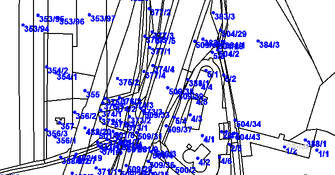 Parcela st. 509/38 v KÚ Klučov u Českého Brodu, Katastrální mapa