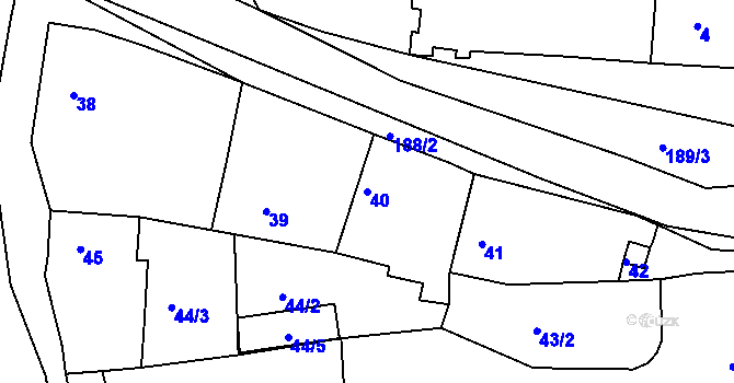 Parcela st. 40 v KÚ Lstiboř, Katastrální mapa