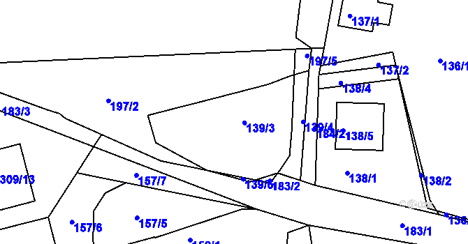 Parcela st. 139 v KÚ Lstiboř, Katastrální mapa