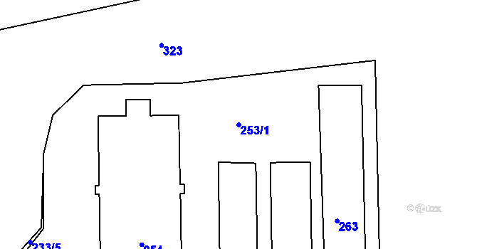 Parcela st. 253/1 v KÚ Lstiboř, Katastrální mapa
