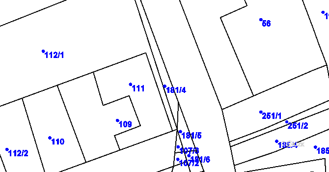 Parcela st. 181/4 v KÚ Lstiboř, Katastrální mapa