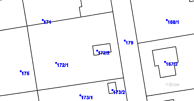 Parcela st. 172/2 v KÚ Lstiboř, Katastrální mapa