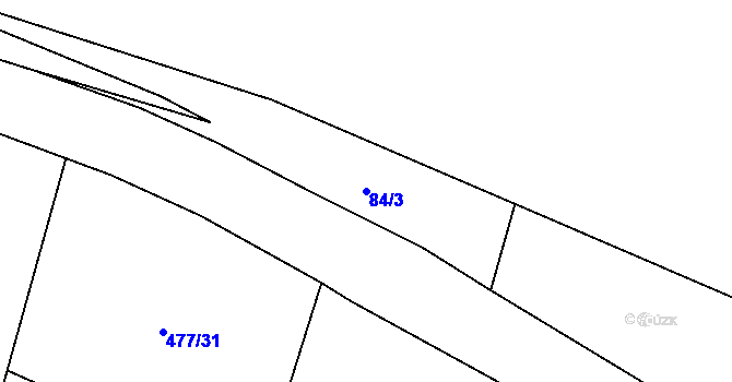 Parcela st. 84/3 v KÚ Klučov, Katastrální mapa