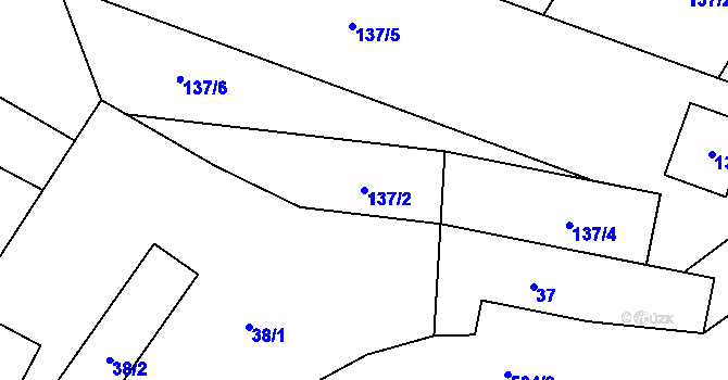 Parcela st. 137/2 v KÚ Klučov, Katastrální mapa