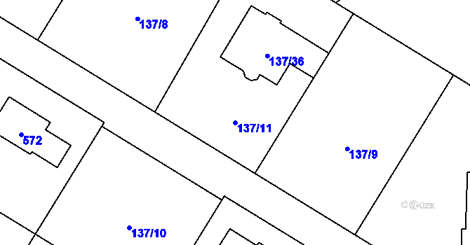 Parcela st. 137/11 v KÚ Klučov, Katastrální mapa